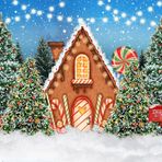 Avezano Çizgi Film Noel Köyü Fotoğrafçılık Fonu Kış Kar Çam Ağacı Arka Plan Noel Masalı Animasyonlu Çocuk Parti Dekorasyonları Afiş Fotoğraf Kabini Stüdyo Donanımı (2,1 m x 1,5 m)