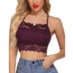 Avidlove Camilose Dantelli Crop Top Koyu Mor Kadın Atlet