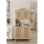 Avior Kahve Köşesi Mdf Kapaklı Raflı 90 cm - Safir Meşe