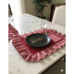 Avira Home 2 Adet Su ve Leke Tutmaz Duck Keten Cepli Supla - Kırmızı