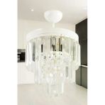 Avizade Lüks Beyaz Kristal Taşlı Modern Plafonyer Avize. Salon/Mutfak/Antre/Oturma Odası/Mağaza/Showroom