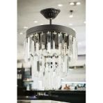 Avizade Lüks Siyah Kristal Taşlı Modern Plafonyer Avize. Salon/Mutfak/Antre/Oturma Odası/Mağaza/Showroom