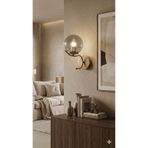 avizade MERLA Tekli Eskitme Kasa Füme Cam Küre Dekoratif Pilli Aplik - Minimalist Duvar Lambası - Modern Duvar Aydınlatma