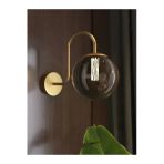 avizade NOA Pilli Eskitme Metal Füme Cam Modern Tasarımlı Kıvrak Duvar Aplik