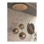 Avizade Solis Enerji Tasarruflu-Yaprak Desenli-Modern Ve Lüks Gold- 3 Işıklı-3Lü Tepsi Led Avize