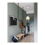 Avizade Tekli Beyaz, Beyaz Camlı Avize-Modern-Endüstriyel-Sarkıt Avize-Salon-Mutfak-Çocuk Odası-Oturma Odası
