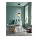 Avizade Tekli Siyah Beyaz Camlı Avize-Modern-Endüstriyel-Sarkıt Avize-Salon-Mutfak-Çocuk Odası-Oturma Odası
