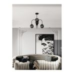 Avizade Zyra Eskitme Gövde 4'Lü Bal Rengi Cam Küre Kıvrık Model Avize - Salon Ve Oturma Odası Aydınlatması