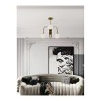 Avizade Zyra Eskitme Metal 4'Lü Beyaz Cam Küre Kıvrık Model Avize - Salon Ve Oturma Odası Aydınlatması