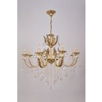 Avize Çarşısı Merit 8 Kollu Yapraklı Kristal Taşlı Gold Avize BS.0152-78-08