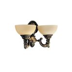 Avize Çarşısı, Omega 2li Ananas Renkli Cam Başlıklı, Eskitme Antik Renk Metal Gövde, Aplik, BS.3035-52-29A