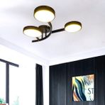 Avize Leyla Ledli Dekoratif Modern Enerji Tasarruflu 3 Renk Işık Oturma Odası Salon Mutfak - Siyah - 3lü