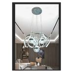 Avize Pazarı 3 Renkli Salon Sarkıt Led Avize Toplu Kelebekli Gümüş Nikelaj Kaplama Ledli Salon Avize