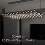 Avize Pazarı Lüks Modern Ledli Piyano Avize Günışığı Mutfak Üzeri Aydınlatma Yemek Masası Avize - Siyah - Gün Işığı