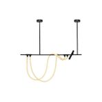 Avize Pazarı Sıralı Spotlu Hortum 56W Led Avize Siyah