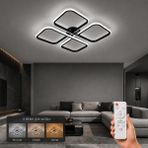 Avizego Nuvo LED Plafonyer Avize 3 Renk Kumandalı - Siyah