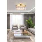 Avizemoda Desina 40'lık Kristal Taşlı Lüks Avize - (sarı-yaldız) - Sarı Yaldız - 7