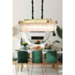 Avizemoda Desina 70x30'luk Kristal Taşlı Lüks Yemek Masası Üstü Avize - (eskitme Kaplama) - 6