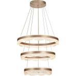 Avizemoda Estilo 3 Katlı Dimmer Kumandalı 3 Renk Ledli (Sarı-Beyaz-Gün Işığı) Modern Akrilik Avize - Brown - Bronz