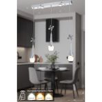 Avizemoda Lale 3'lü Power Ledli Kumandalı Modern Yemek Masası Üstü Avize, 3 Renk: Sarı-beyaz-gün Işığı - Krom