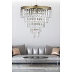 Avizemoda Linsa 45 Cm Lik Kristal Cam Taşlı Lüks Avize (ESKİTME BOYALI) - Eskitme