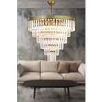 Avizemoda Linsa 55 Cm'Lik Kristal Cam Taşlı Lüks Avize - (Eskitme Renk)