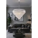 Avizemoda Linsa 65 Cm'lik Kristal Cam Taşlı Lüks Avize - (Gümüş Yaldız) - 8