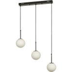 Avizemoda Miya 3 lü Yemek Masası Üstü Beyaz Camlı Modern Sarkıt Avize - (Siyah)