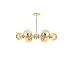 Avizemoda Miya 6 lı Bal Camlı Salon Oturma Odası Modern Sarkıt Avize - (Gold Kaplama)