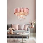 Avizemoda Palmira 40 cm'lik Kristal Taşlı Salon Oturma Odası Lüks Avize - (Rose Gold)