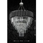 Avizemoda Palmira 55 Cm'lik Kristal Taşlı Lüks Avize 5'li - (Siyah-Krom)