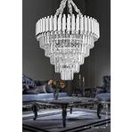 Avizemoda Palmira 55'Lik Kristal Taşlı Lüks Avize - (Gümüş-Yaldız)
