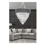 Avizemoda Palmira 60 Cm'lik Kristal Taşlı Lüks Avize 6'lı - (Siyah-Krom)
