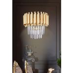 Avizemoda Palmira Kristal Taşlı Lüks APLİK - (Sarı-Yaldız)