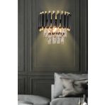 Avizemoda Palmira Prizma Kesim Kristal Taşlı Lüks APLİK - (Siyah-Gold)