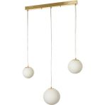 Avizemoda Pigaro 3 lü Yemek Masası Üstü Beyaz Renk Camlı Modern Sarkıt Avize - (Gold Kaplama)