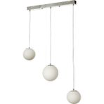 Avizemoda Pigaro 3 lü Yemek Masası Üstü Beyaz Renk Camlı Modern Sarkıt Avize - (Krom Kaplama)