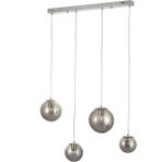 Avizemoda Pigaro 4 lü Yemek Masası Üstü Füme Renk Camlı Modern Sarkıt Avize - (Krom Kaplama)