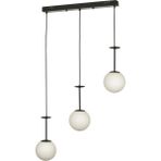 Avizemoda Pinza 3 lü Yemek Masası Üstü Beyaz Camlı Modern Sarkıt Avize - (Siyah)