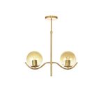 Avizemoda Ranya 2 li Bal Camlı Salon Oturma Odası Modern Avize - (Gold Kaplama)