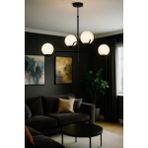 Avizemoda Ranya 4 lü Beyaz Camlı Salon Oturma Odası Modern Kollu Avize - (Siyah)
