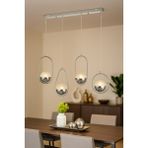 Avizemoda Serra 4'lü Yemek Masası Üstü Akrilik Toplu Salon Oturma Odası Modern Sarkıt Avize - Krom