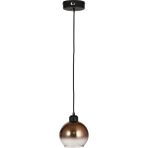 Avizemoda Side Tekli Kahve Camlı Salon Oturma Odası Modern Sarkıt Avize - (Siyah Kasa) - 1
