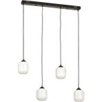 Avizemoda Siena 4 lü Yemek Masası Üstü Beyaz Camlı Modern Sarkıt Avize - (Siyah)