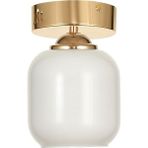 Avizemoda Siena Tekli Plafonyer Beyaz Camlı Salon Oturma Odası Modern Avize - (Gold Kaplama) - 1