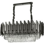 Avizemoda Sima 75x30 Cm'lik Kristal Cam Taşlı Lüks Yemek Masası Üstü Avize - (Siyah Renk) - 6