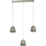 Avizemoda Venita 3 lü Yemek Masası Üstü Füme+Beyaz Çift Camlı Modern Sarkıt Avize - (Krom Kaplama)