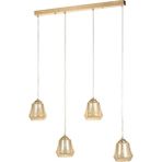 Avizemoda Venita 4 lü Yemek Masası Üstü Bal+Beyaz Çift Camlı Modern Sarkıt Avize - (Gold Kaplama)