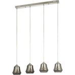 Avizemoda Venita 4 lü Yemek Masası Üstü Füme+Beyaz Çift Camlı Modern Sarkıt Avize - (Krom Kaplama)