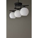 AVİZEVİ Aydınlatma Modern Siyah Beyaz Camlı Salon Oda Mutfak Poyraz 3lü Avize